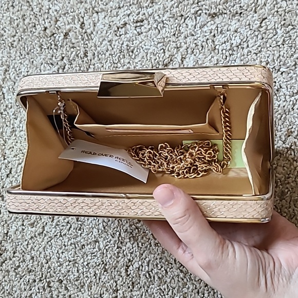 ๐Host Pick๐ Dune London Nude Reptile Print Box Clutch with strap - Picture 3 of 15